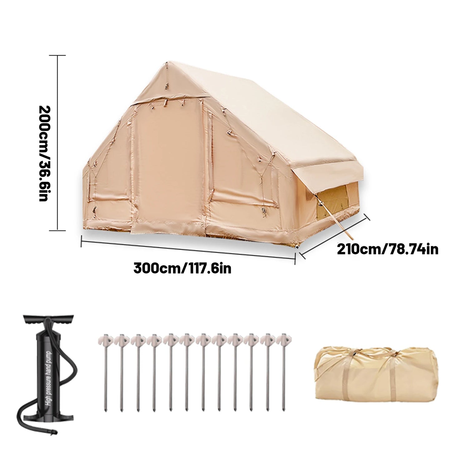 Pakicetus Inflatable Camping Tent Setup Waterproof Windproof Self Supporting