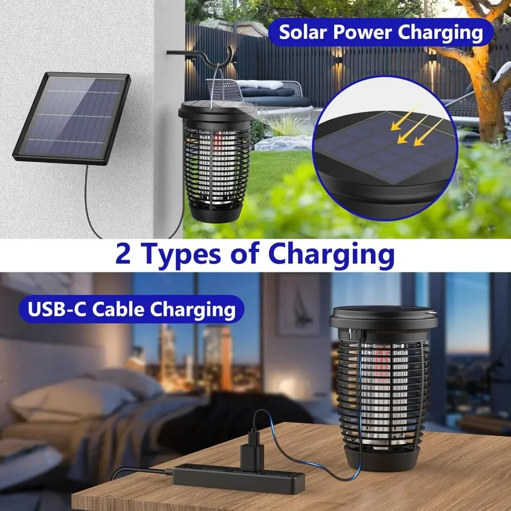 AISITIN Solar Bug Zapper Two In One Mosquito Killer Lamp 4500V Indoor Outdoor