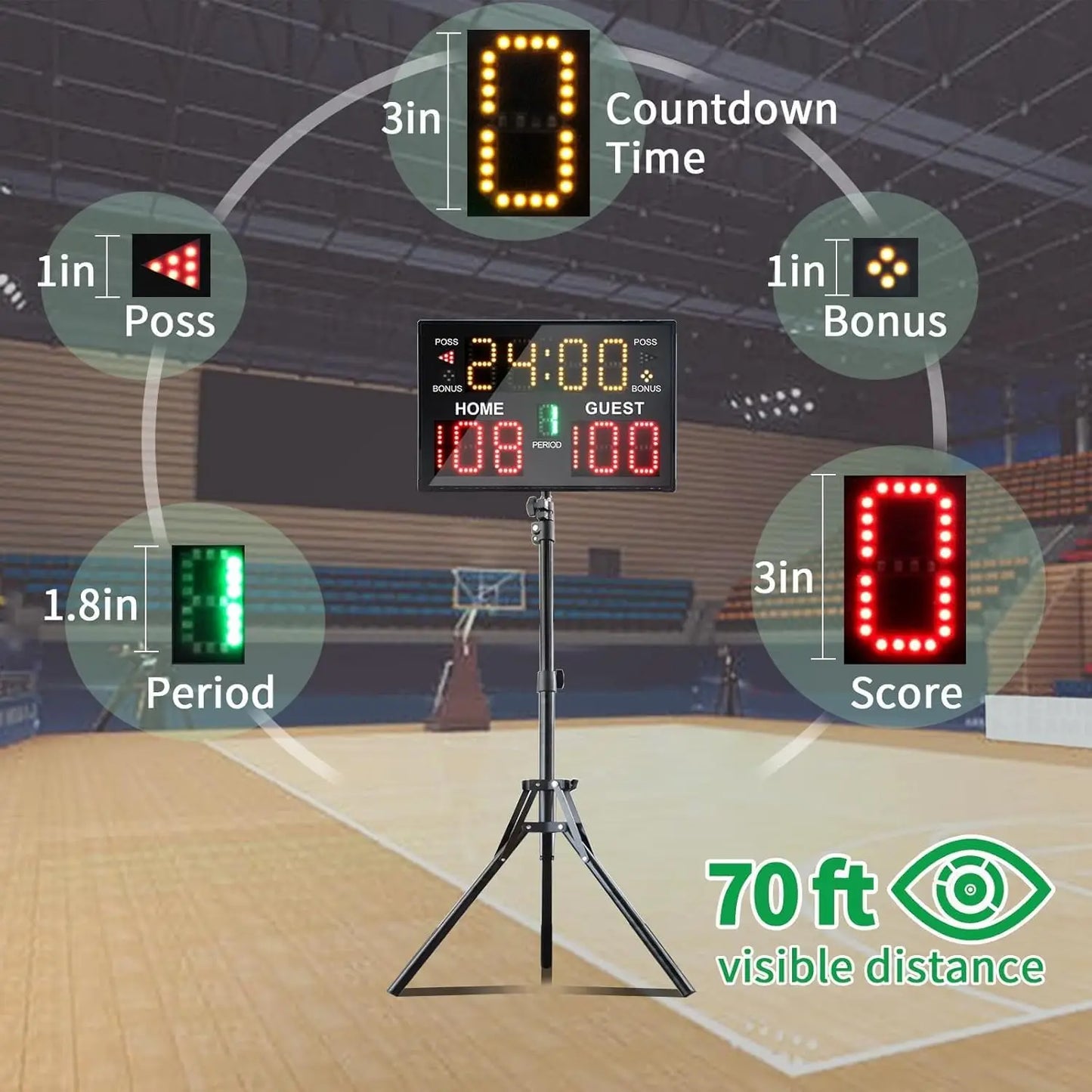 Digital Scoreboard With Timer And Remote For Baseball Tennis Ping Pong