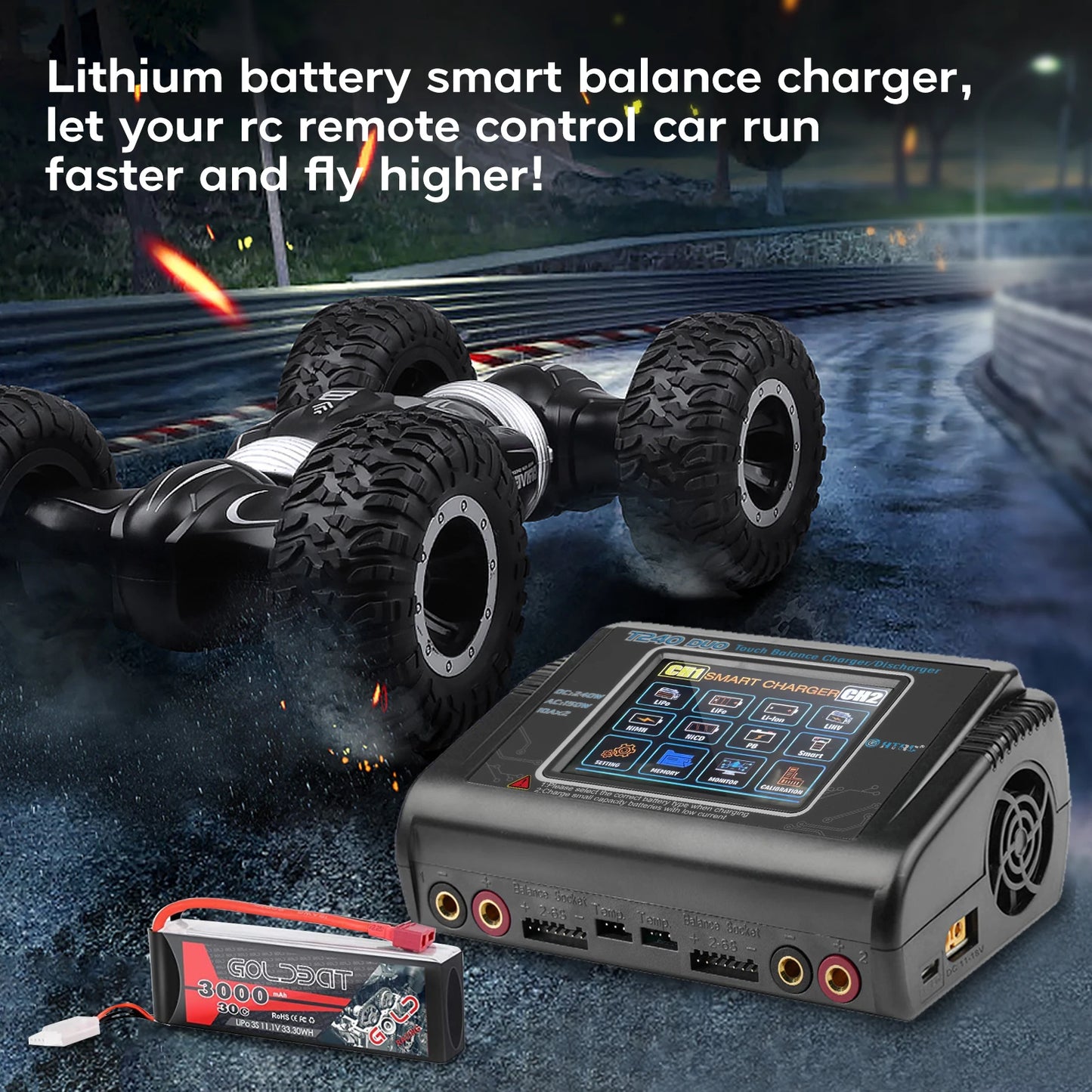 HTRC T240 High Power Dual Channel LiPo Battery Charger For RC Models