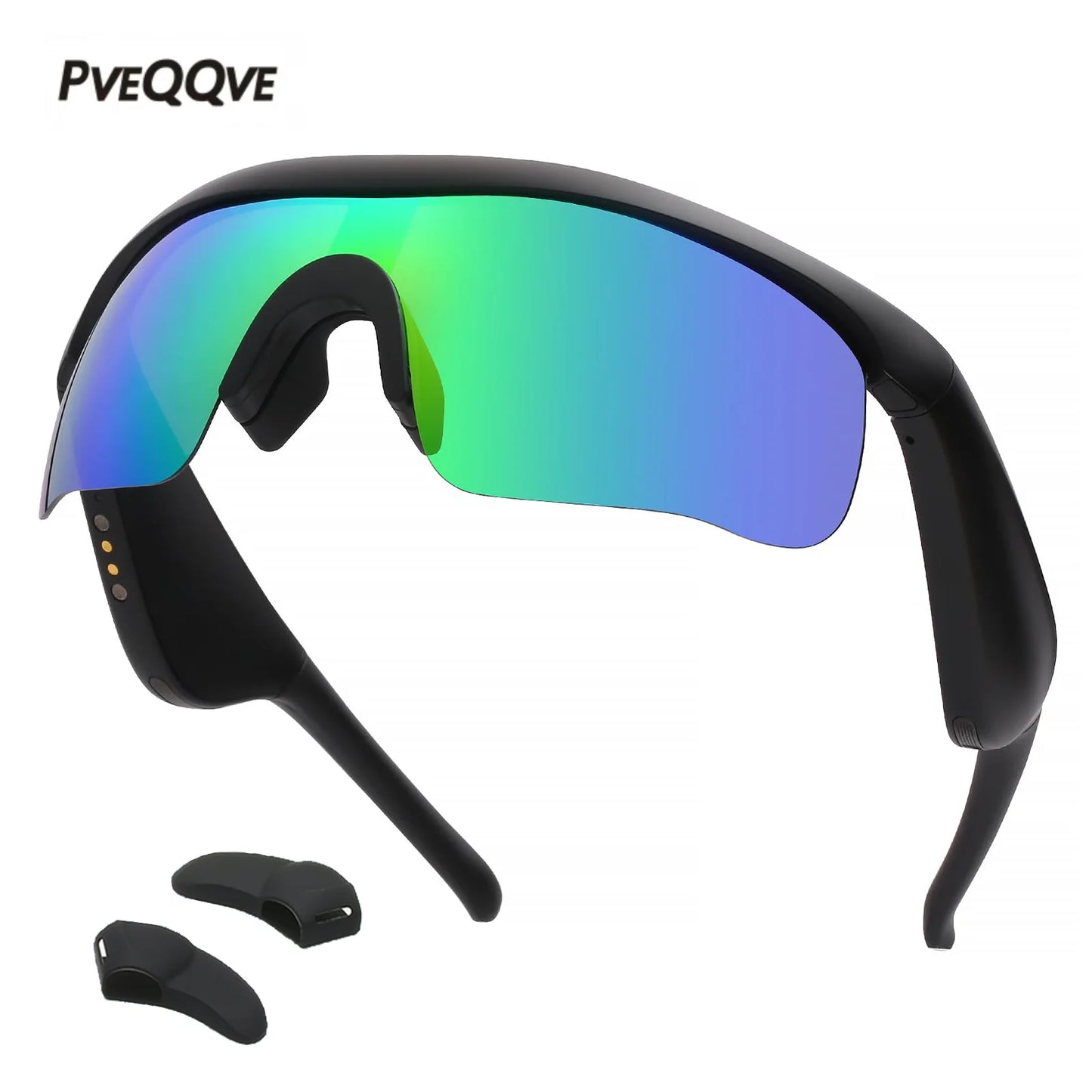 PveQQve AI Smart Glasses With Polarized Lens Translation Bluetooth Cycling