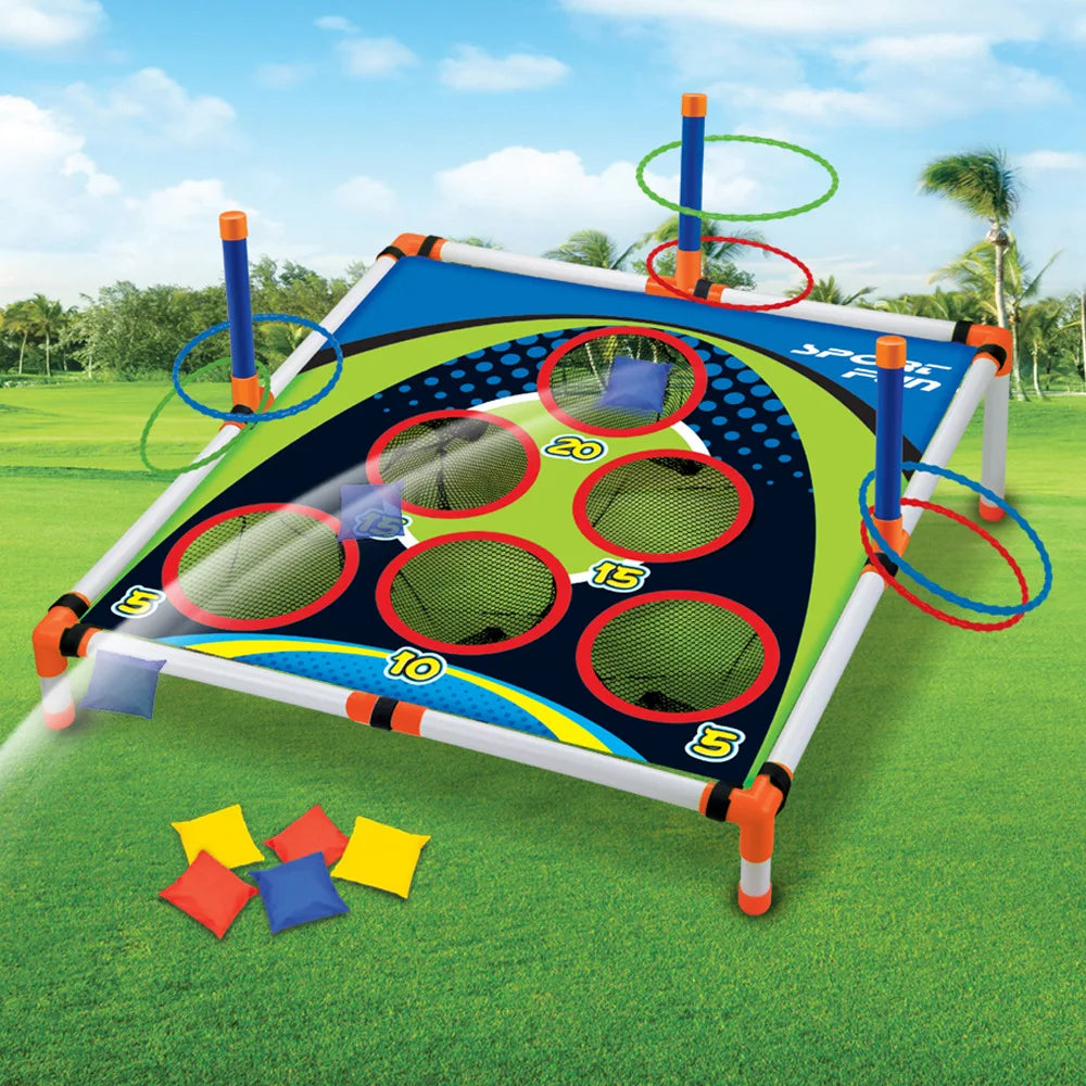 Turn your outdoor gatherings into lively rivalry and laughter with this portable cornhole circle set for backyard parties, parks, and camps.