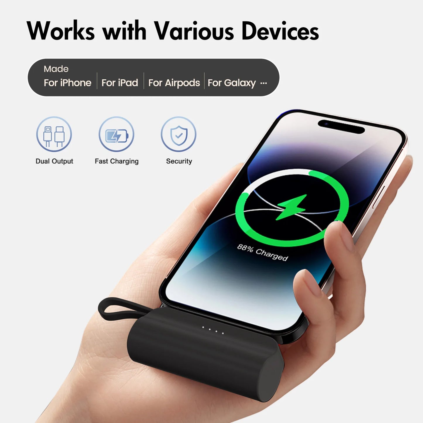 Mini 4500mAh Fast Charging Power Bank Type C 10W for Huawei Samsung iPhone