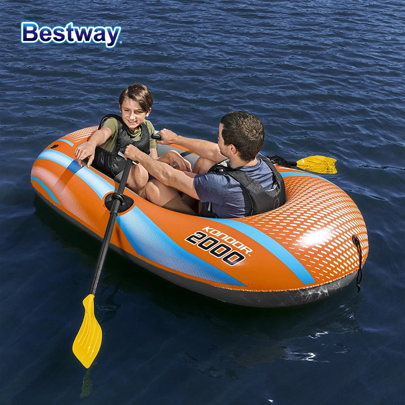 Bestway 61142 2 Person Heavy Duty Inflatable Kayak PVC Raft Boat