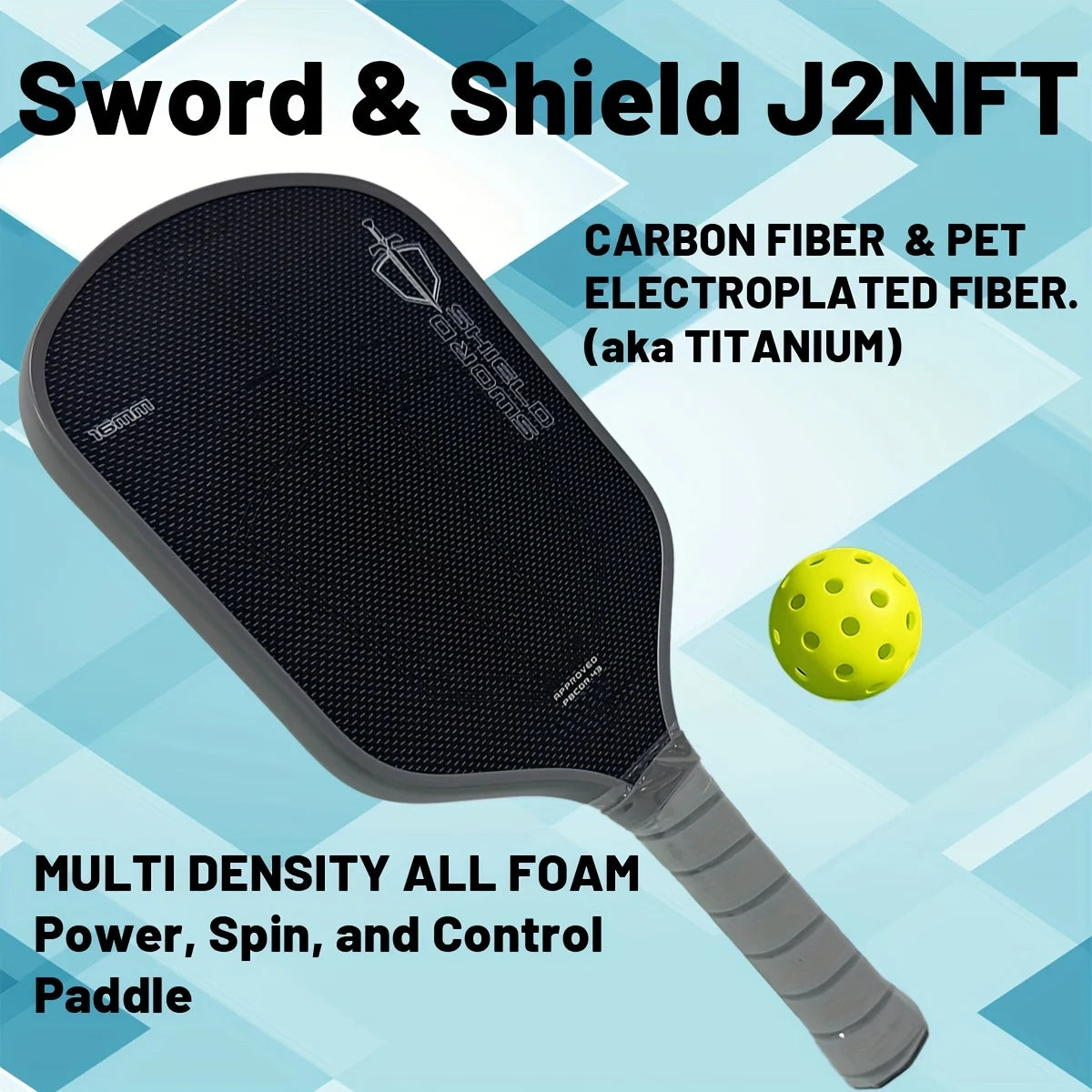 Azgairit Pickleball Paddle Sword And Shield J2NFT Gen Four Point Five EPP Core