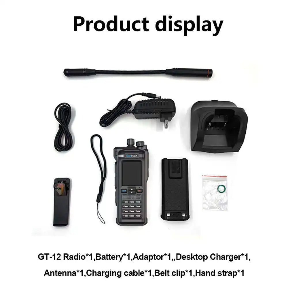 ANYSECU GT12 Walkie Talkie 10W VHF UHF Dual Band Bluetooth Programming Function