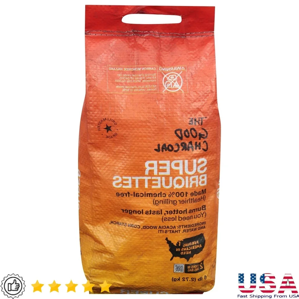 Eco Friendly BBQ Charcoal Briquettes 6 Lb FSC Certified Acacia Hardwood Fuel