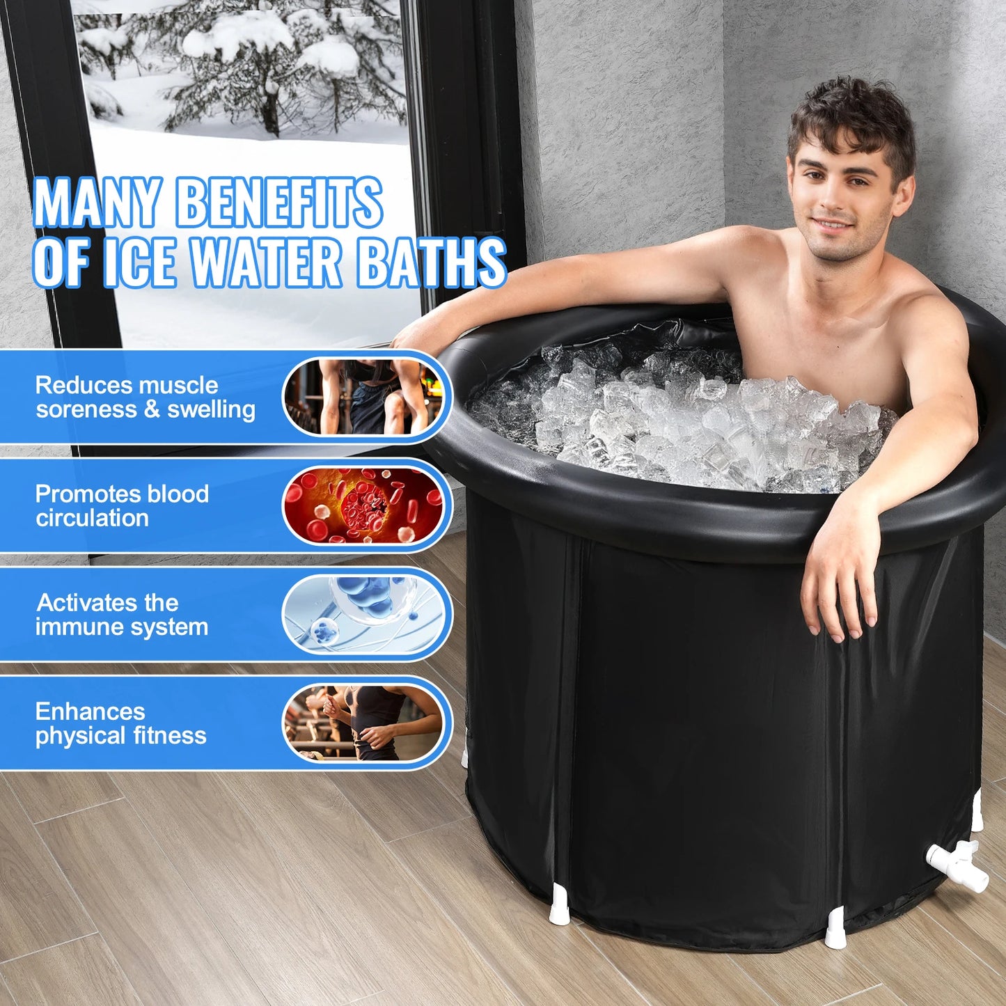 Get cold therapy on demand with this portable ice bath tub from SucceBuy, designed to help you recover faster after intense workouts.