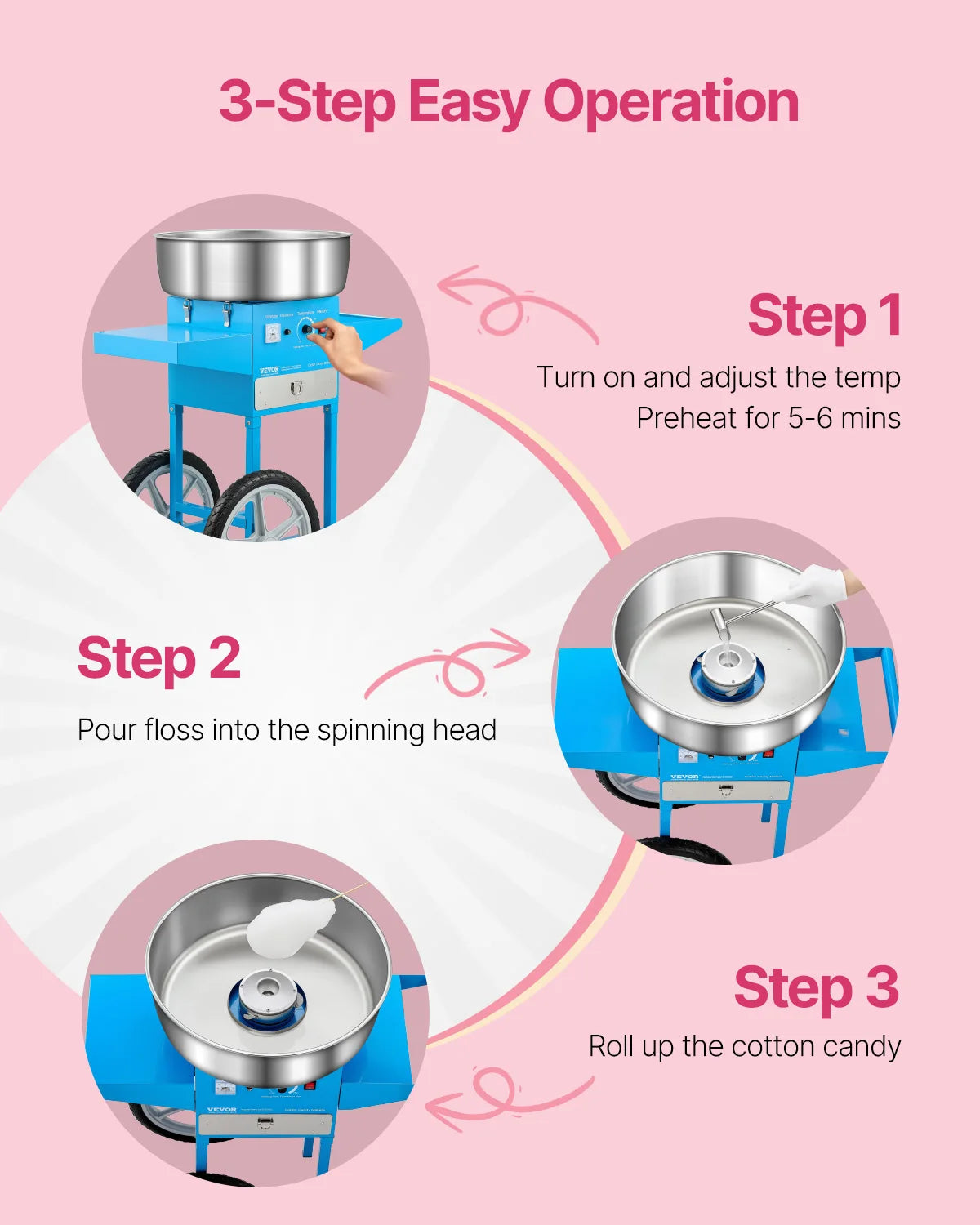 Turn your events into sweet memories with the SucceBuy cotton candy machine.