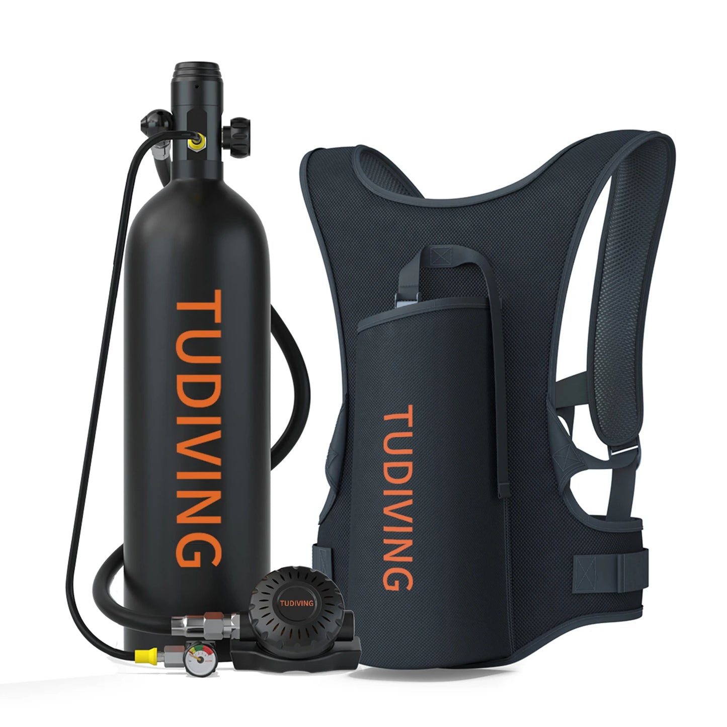 Tudiving 2L Portable Scuba Tank Support for Underwater Work 30 to 45 Minutes