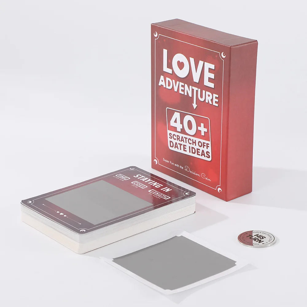 Love Adventure Scratch Off Date Ideas For Couples With Over 40 Cards QR Code Surprises Decision Coin And Blank Cards