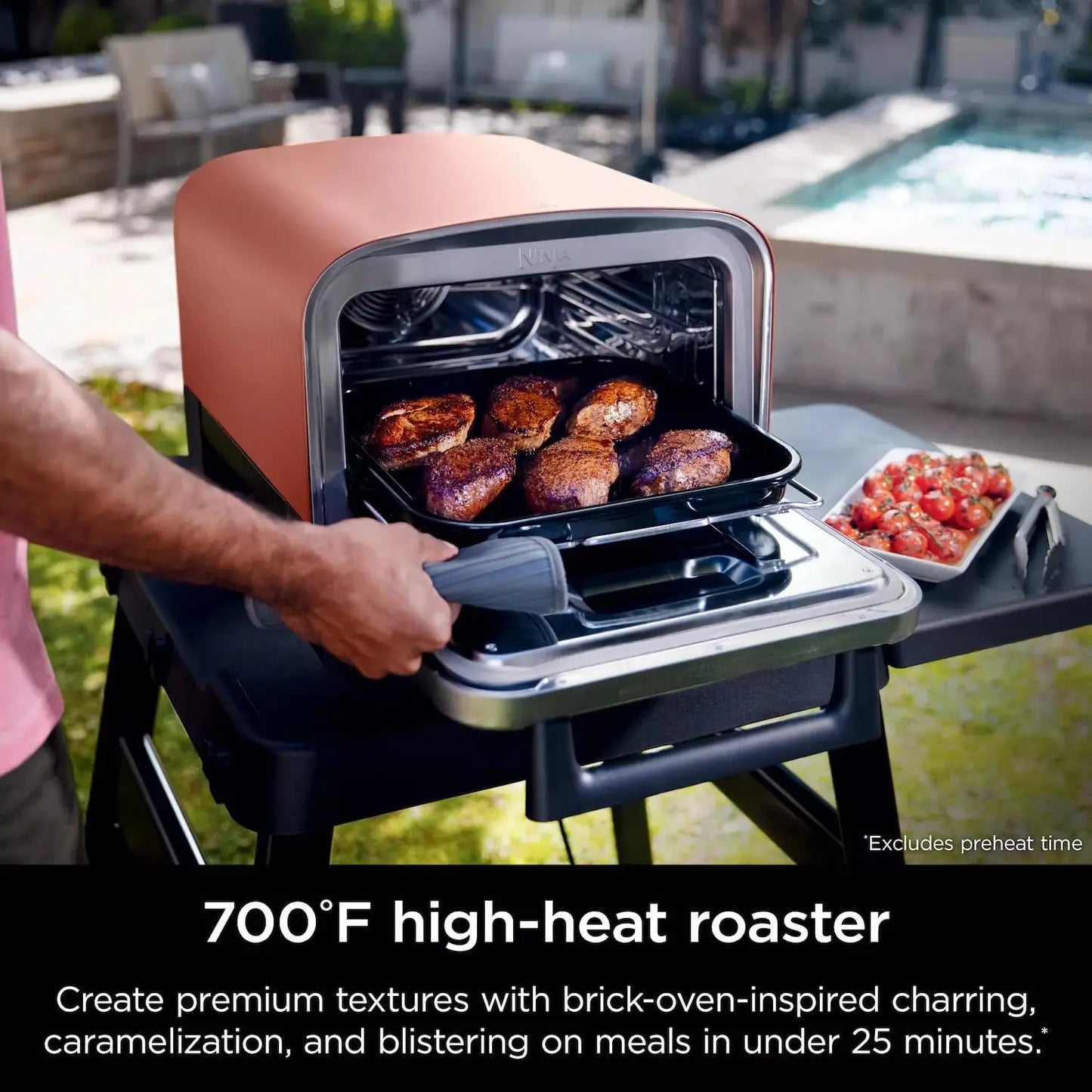 Woodfire Outdoor Pizza Oven 8 In 1 Portable Electric Roaster Heats To 700F