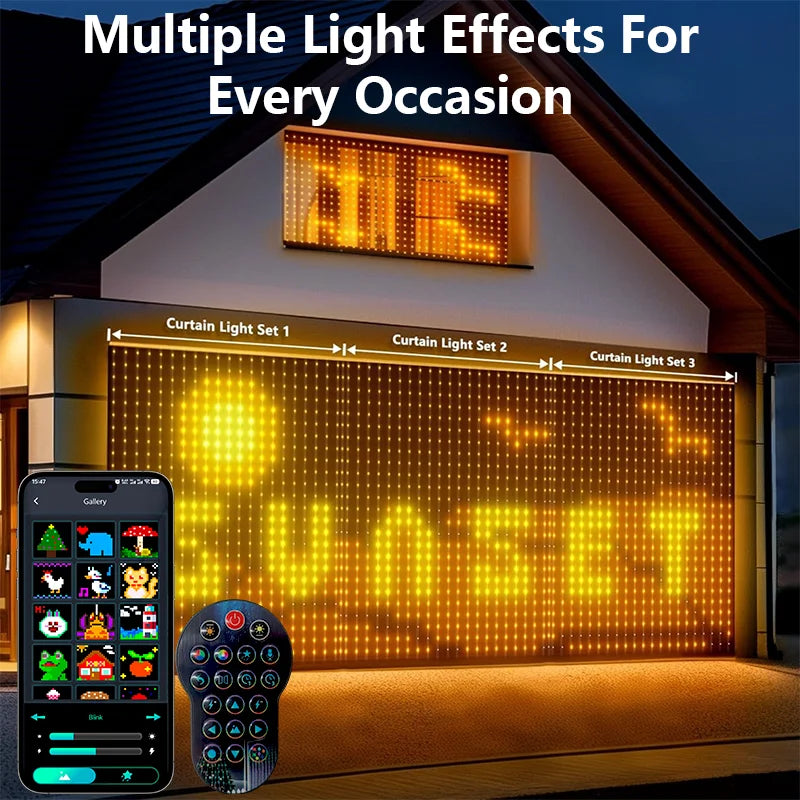 Turn any space into a dazzling, programmable atmosphere with the MIMIRGB Smart RGBIC Curtain Lights.