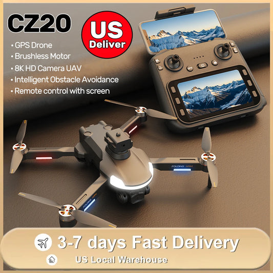 JIKEFUN GPS RC Drone 8K HD Dual Camera UAV WiFi FPV Brushless Quad