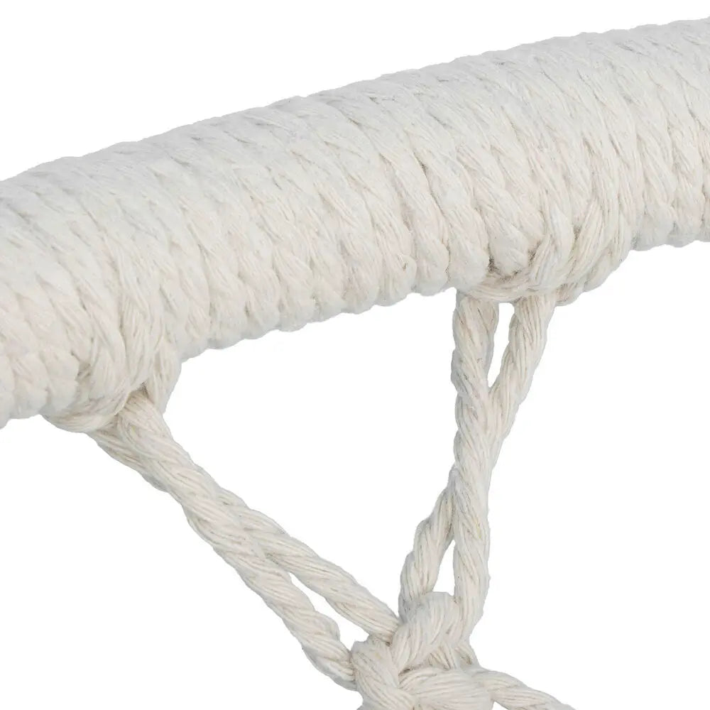 Beige Hammock Chair With Cotton Rope Macrame Swing Garden Decor 2 Pack