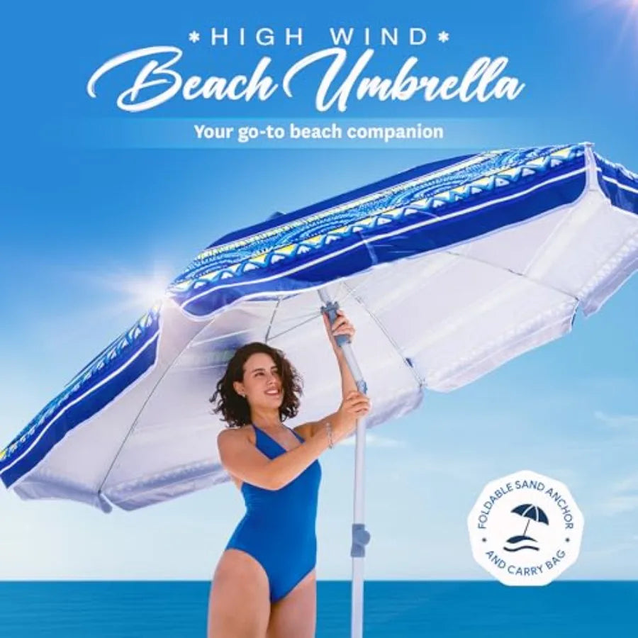 You experience reliable shade and beachside comfort with this 7Ft Heavy Duty Windproof Beach Umbrella, engineered to resist gusts, stand firm in sand, and enhance every sunny outing.