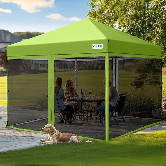 10x10 Pop Up Screened Canopy Tent With Mosquito Netting Portable Shelter Patio