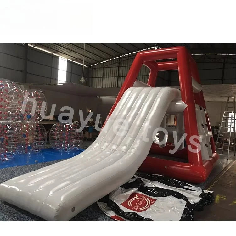 Inflatable Water Tower Climbing Slide With Spots For Water Park