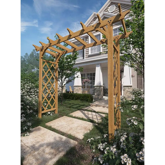 Heartwood Garden Shade Arch Brown Wood Arbor 78 Inch Opening