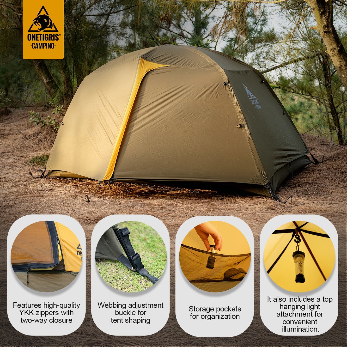 OneTigris Stella Camping Tent 4 Season 2 Person Lightweight Waterproof