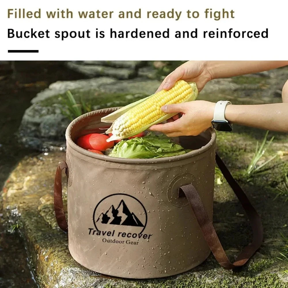 Meet your ultimate foldable bucket for outdoor chores and travel, a compact sink and storage solution wherever you roam.