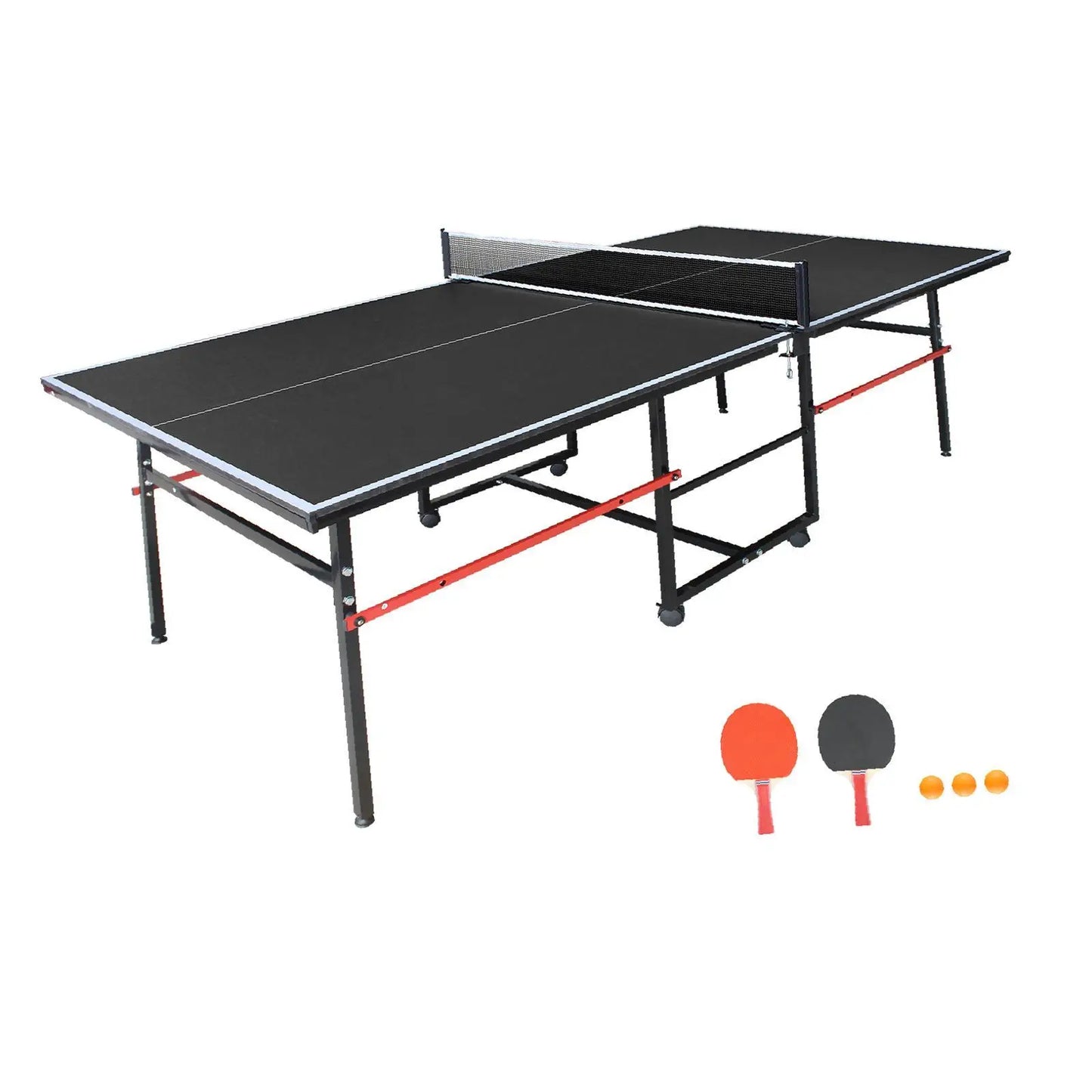 Turn any room into a game ready arena with this foldable table tennis set.
