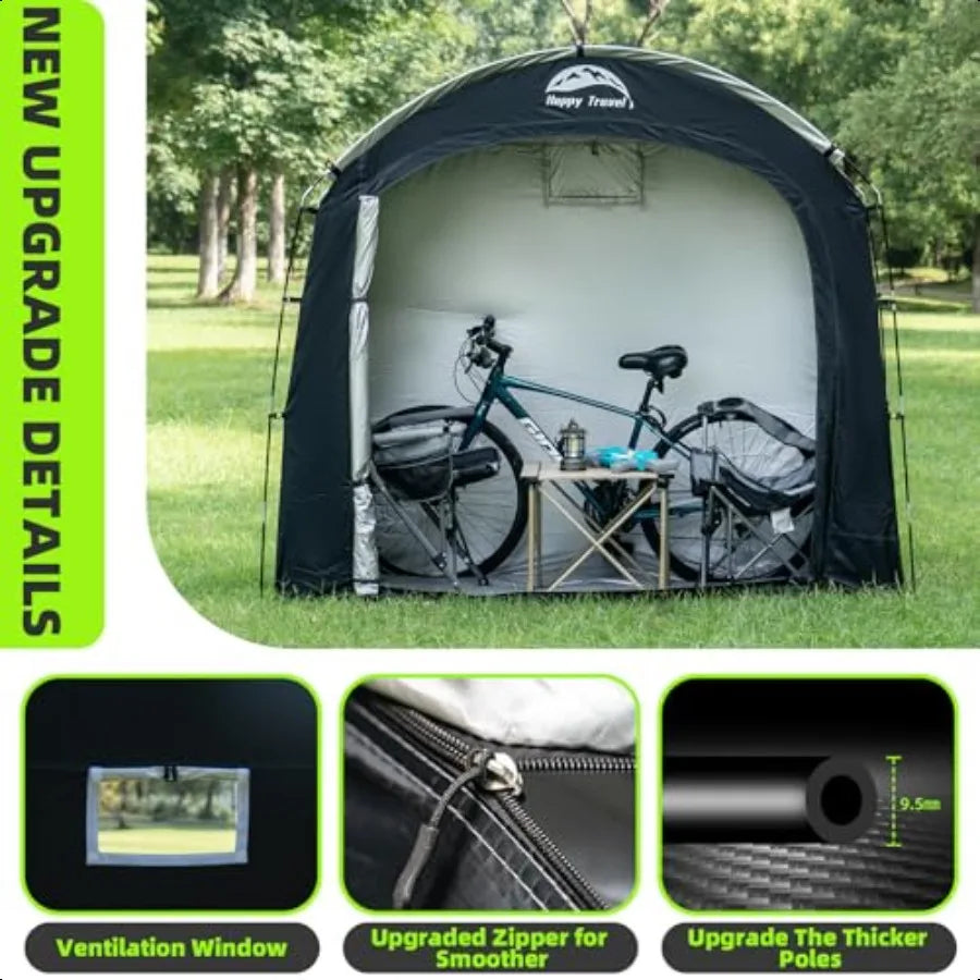 Large Outdoor Waterproof Bike Storage Tent Shed For 2 To 3 Bikes With Window