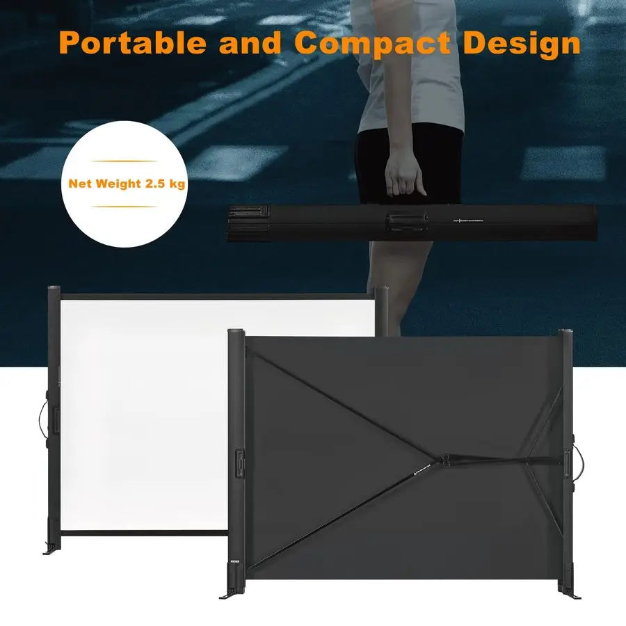 XMSJ 50 Inch Outdoor Projector Screen With Stand Retractable 1.2 Gain