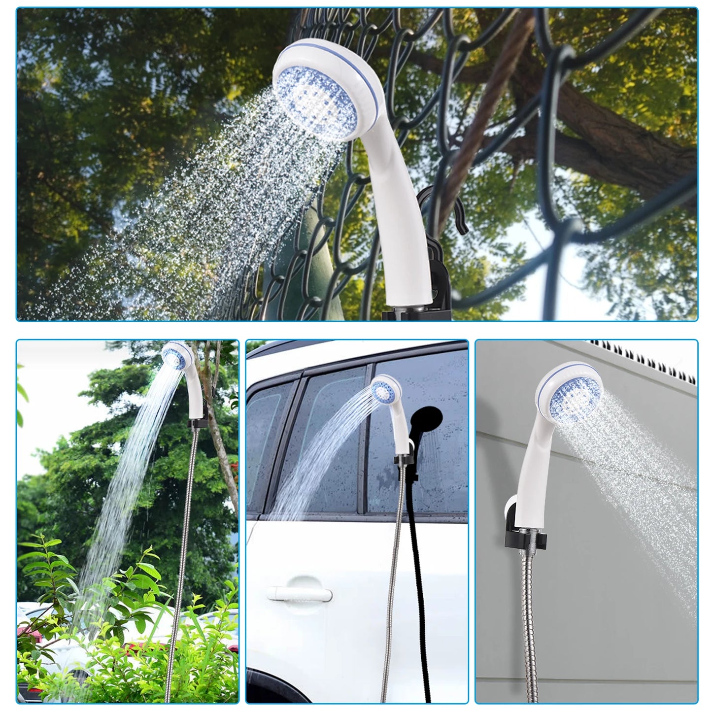TOMSHOO Portable Camping Shower Pump USB Rechargeable Outdoor Water Shower
