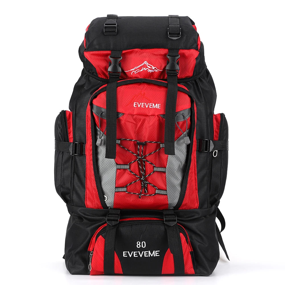 NONECN Waterproof 80L Mountain Climbing Backpack Canvas Trekking Hiking Rucksack