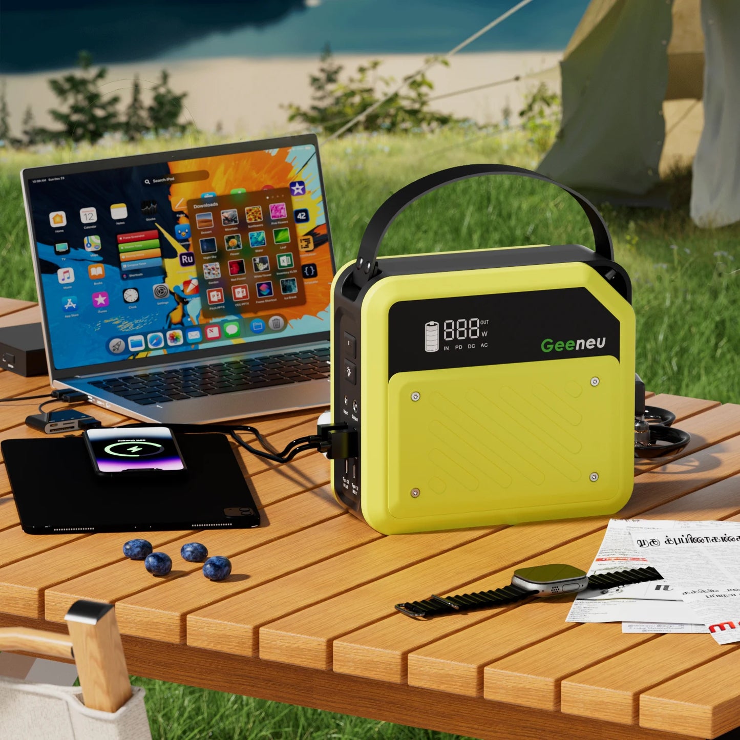 Power your adventures with Geeneu 268W portable power station that keeps your devices charged wherever life takes you.