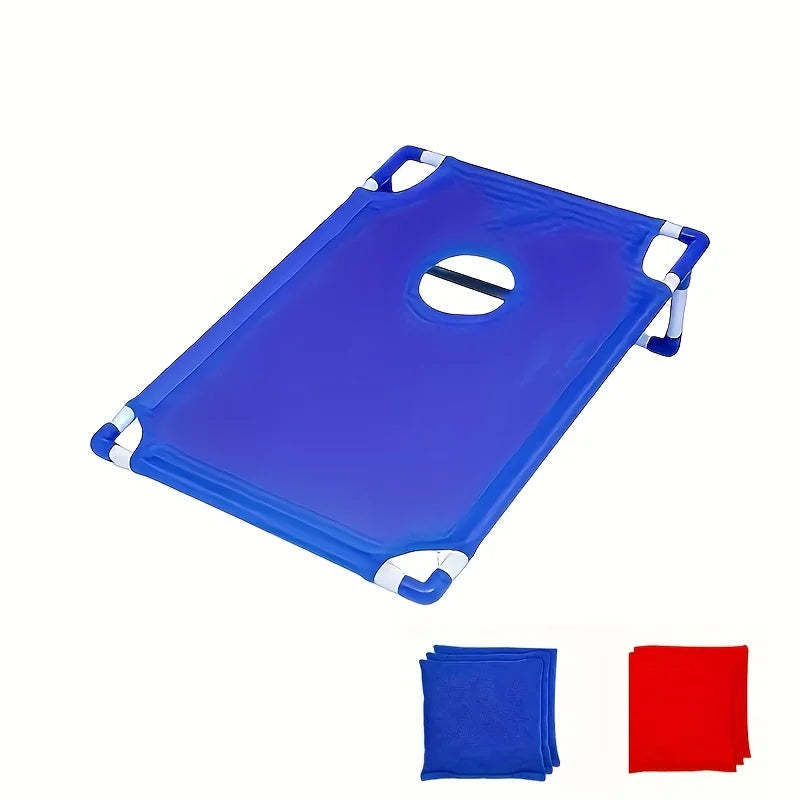 1set Red and Blue Portable Corn Hole Game Set Foldable and Durable Beach Bag Game