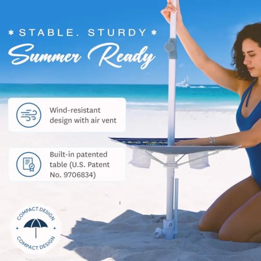 You experience reliable shade and beachside comfort with this 7Ft Heavy Duty Windproof Beach Umbrella, engineered to resist gusts, stand firm in sand, and enhance every sunny outing.