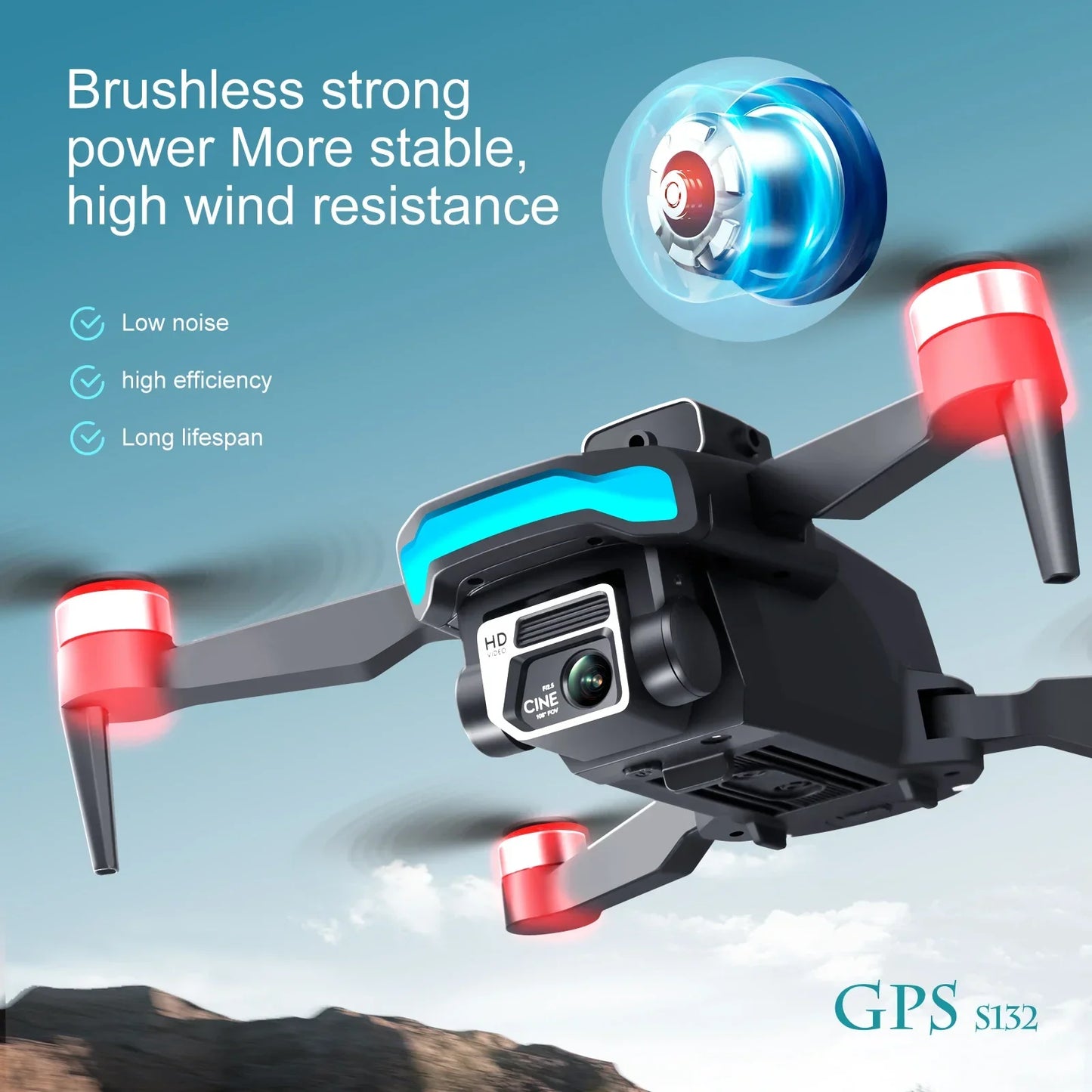 ISHOWTIENDAC S132 Brushless GPS Drone With 4K Dual Camera Obstacle Avoidance