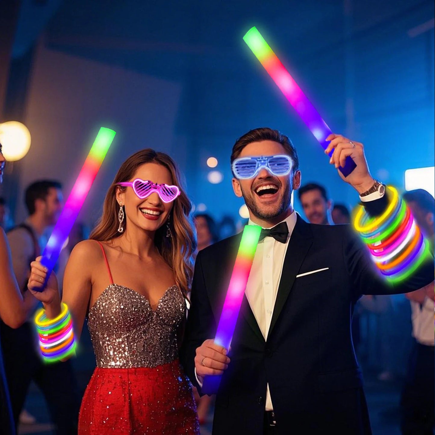 168Pcs Glow Party Kit With LED Glasses And Glow Sticks For Weddings