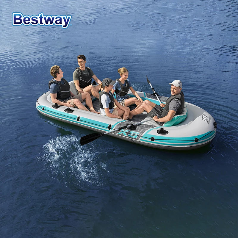 Bestway 65159 5 Person Inflatable Kayak Kit Durable PVC Boat