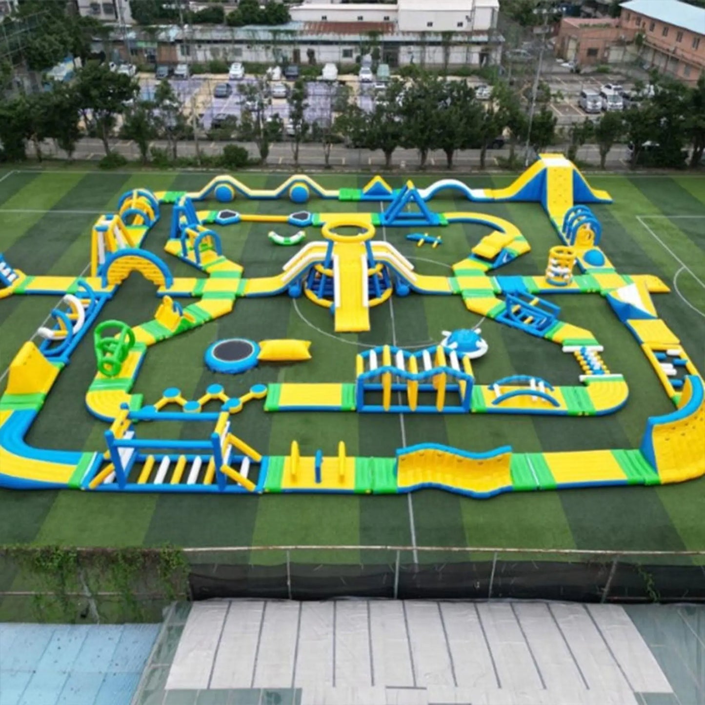 Inflatable Obstacle Course For Lake Water Park Outdoor Fun