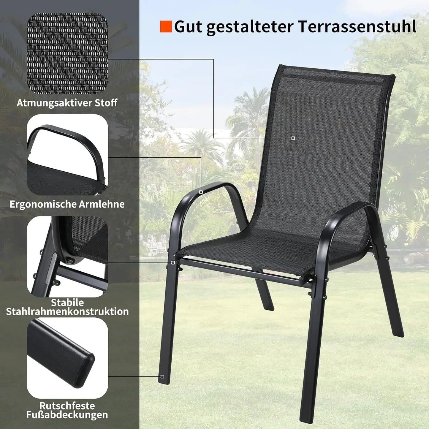 You can relax in sturdy, versatile folding garden chairs built for your outdoor living.