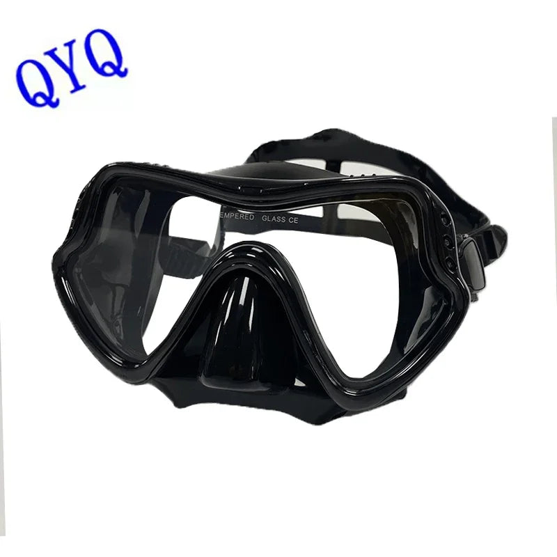 Explore clear underwater views with the QYQ diving mask and snorkel set that gives you comfort and versatility.