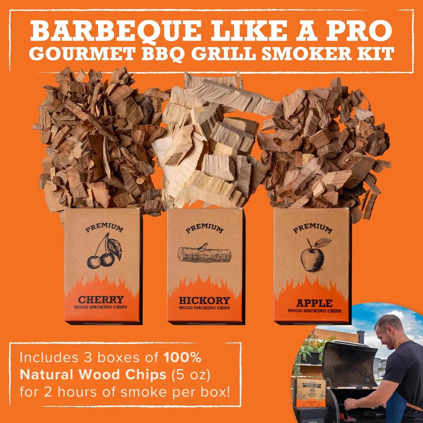 Elevate your outdoor cooking with this premium 12 piece wood smoked BBQ grill set.