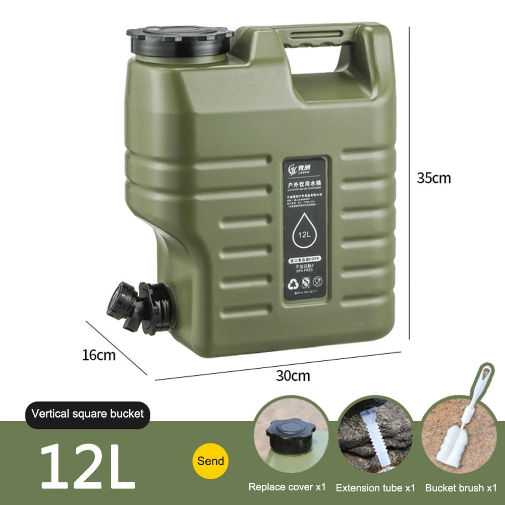 12L Water Storage Container With Spigot Leakproof For Camping And Hiking