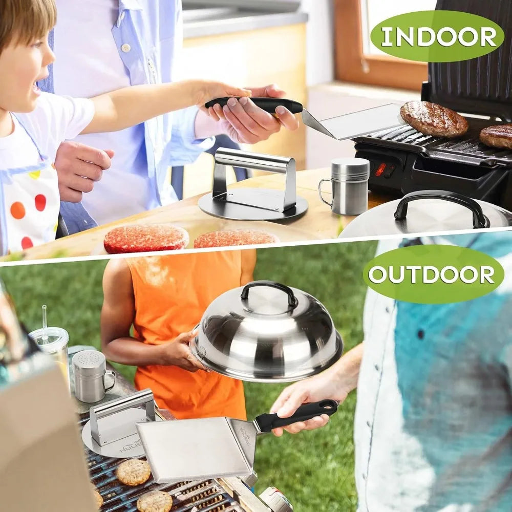 Elevate your home grilling to restaurant quality with this professional griddle accessories kit.