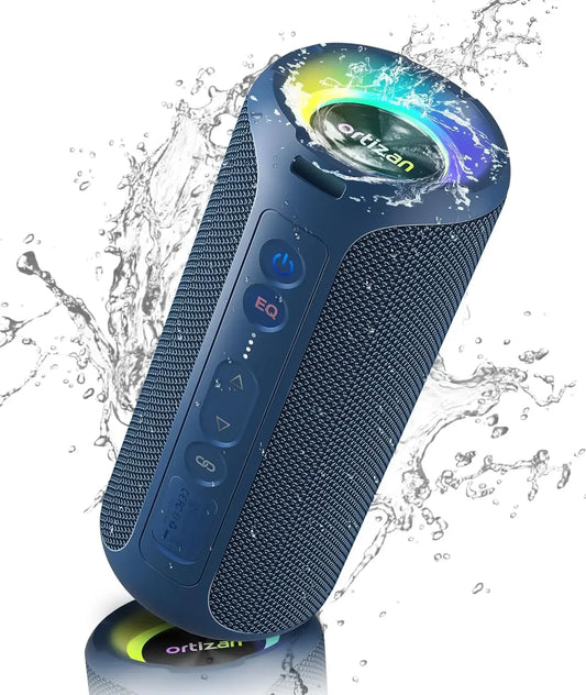 Bluetooth Speaker With RGB Lights IPX7 Waterproof Shower Speaker Deep Bass 30H