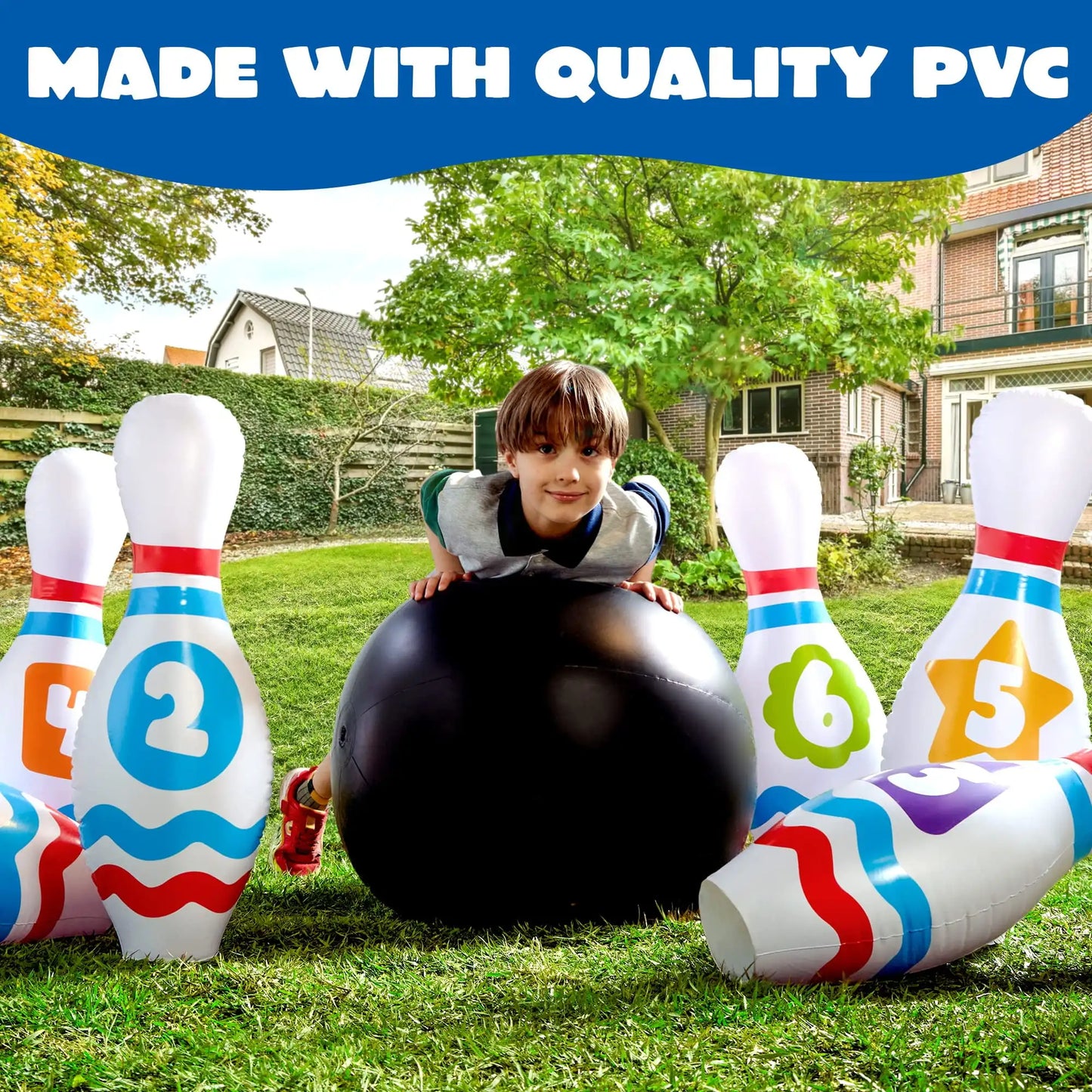 Joyfy Giant Inflatable Bowling Set for Kids Adults Party Games Toy