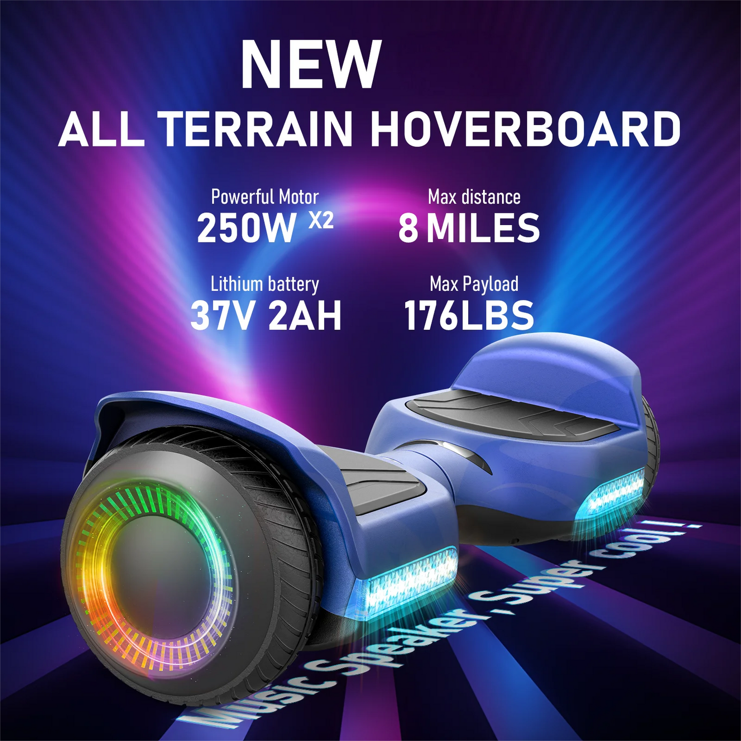 GYROORCE presents a 6.5 inch all-terrain self-balancing hoverboard built for kids to ride with confidence and style.