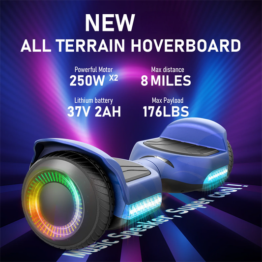 GYROORCE presents a 6.5 inch all-terrain self-balancing hoverboard built for kids to ride with confidence and style.