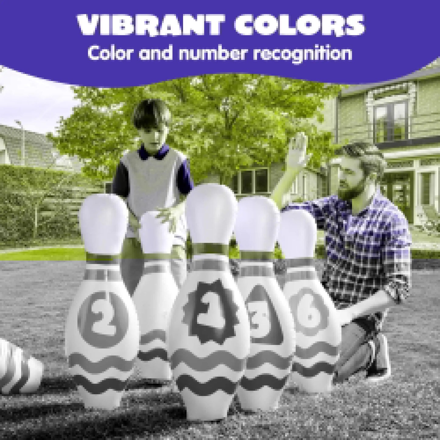 Joyfy Giant Inflatable Bowling Set for Kids Adults Party Games Toy