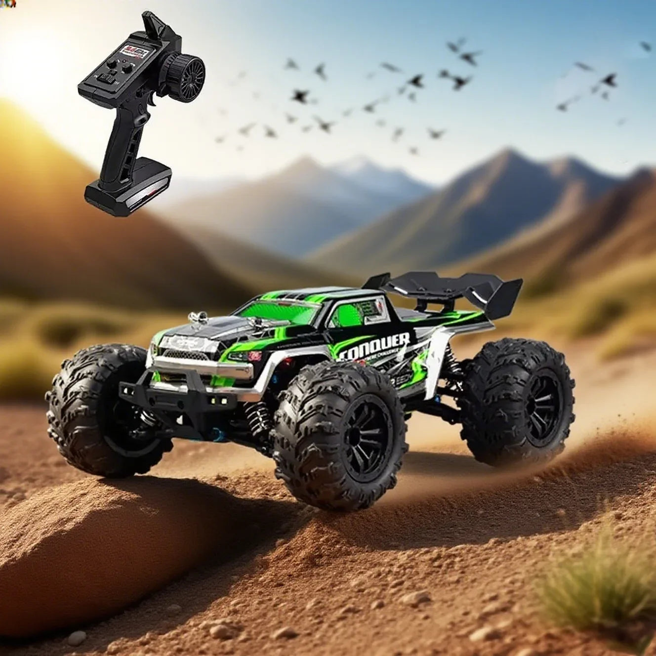 WDSZKMYFCE 1To16 Scale Large RC Car 50kmh High Speed 4WD Off Road Monster Truck