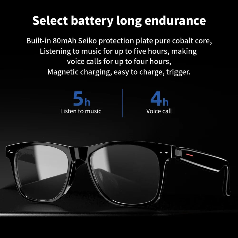 ALIILEE 4K Smart Glasses With 8MP Camera AI Voice Assistant Translation