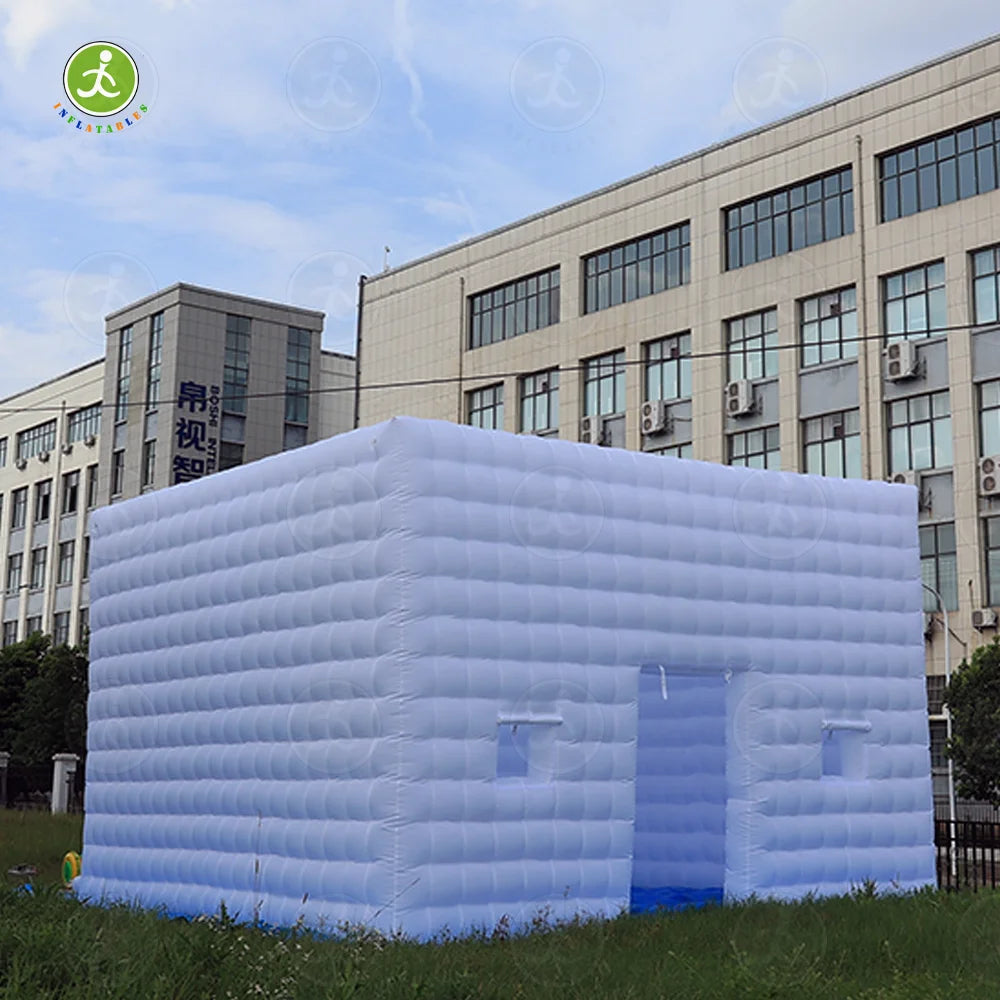 6m Winter Inflatable Nightclub Tent With Blower White Party Music Bar